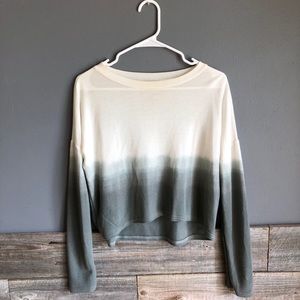 Ombre crop knit top